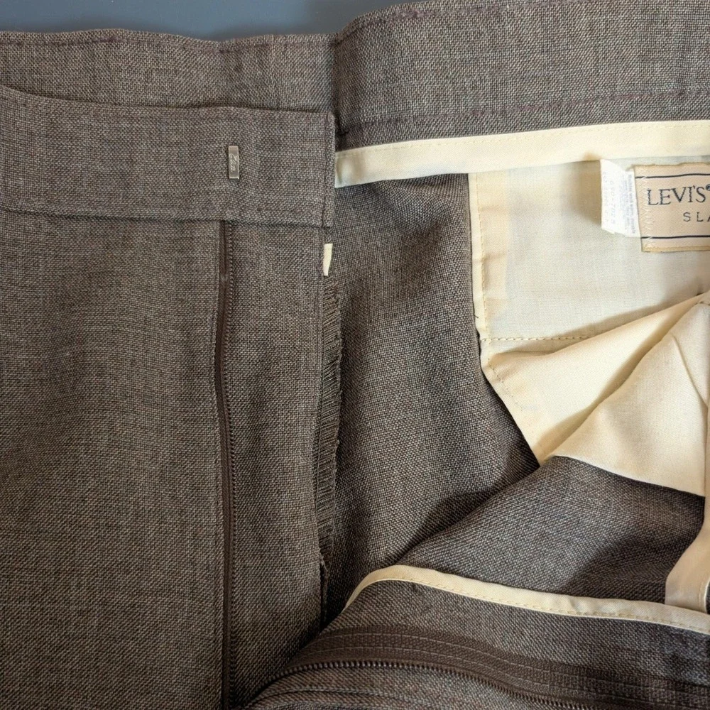Vintage Levis Action Slacks Trousers Men 35x32 Straight Leg Dress Pants 690-7825